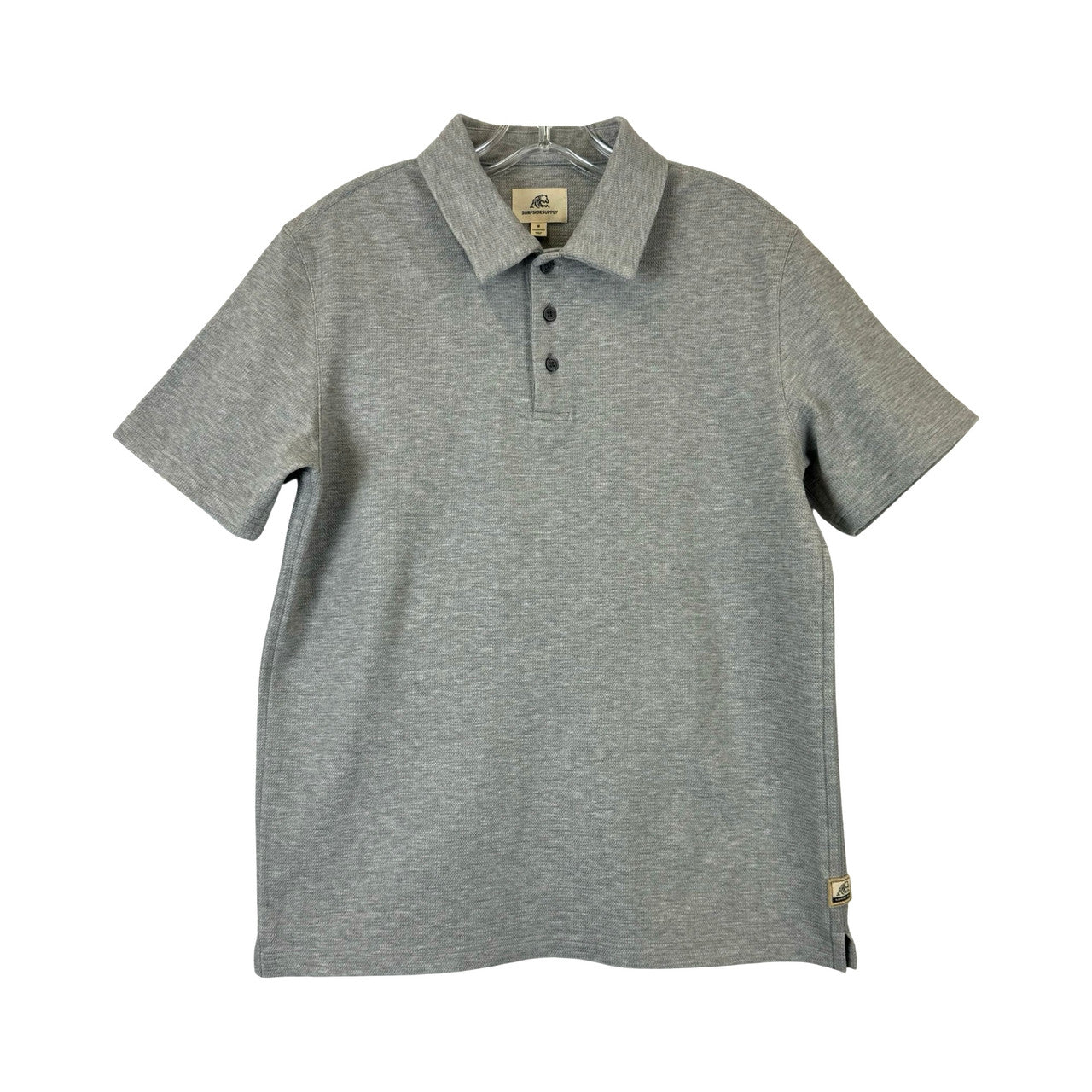 Surfside Supply Quarter Button Up Polo Top-Gray Thumbnail
