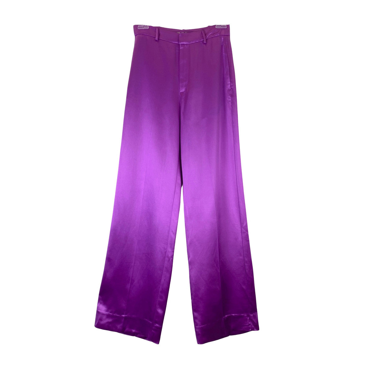 Something Navy Mid Rise Satin Look Trouser-purple front