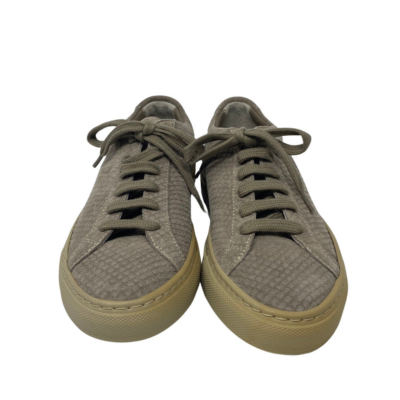 Woman by Common Projects Patterned Suede Achilles Sneakers-Gray Front