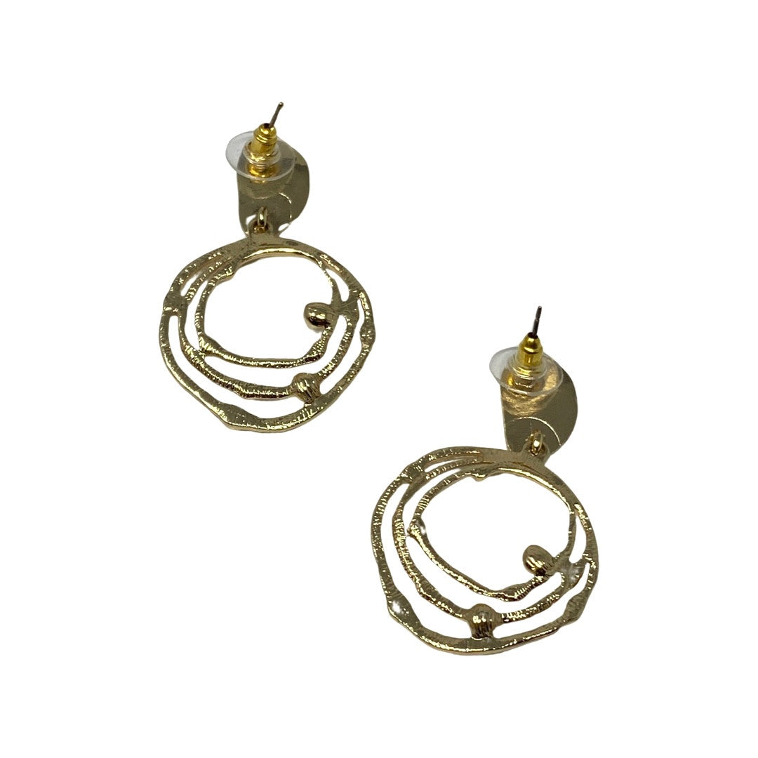 Guess Gold-Tone Pearl Orbital Doorknocker Earrings-Back