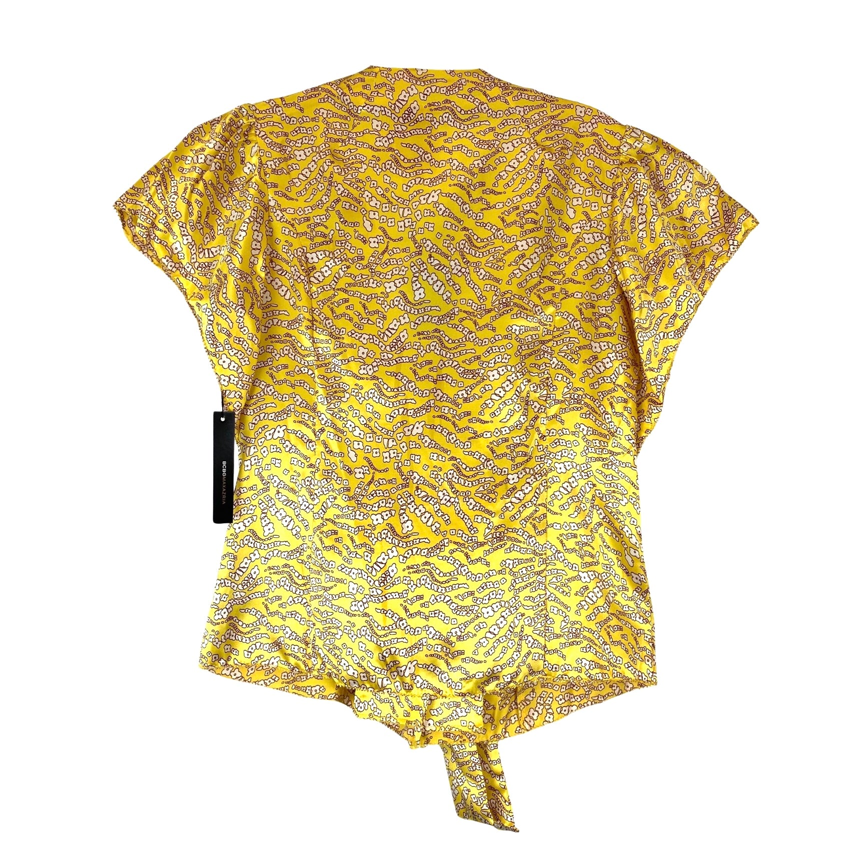 BCBGMAXAZRIA Flower Print Tie Ribbon Blouse