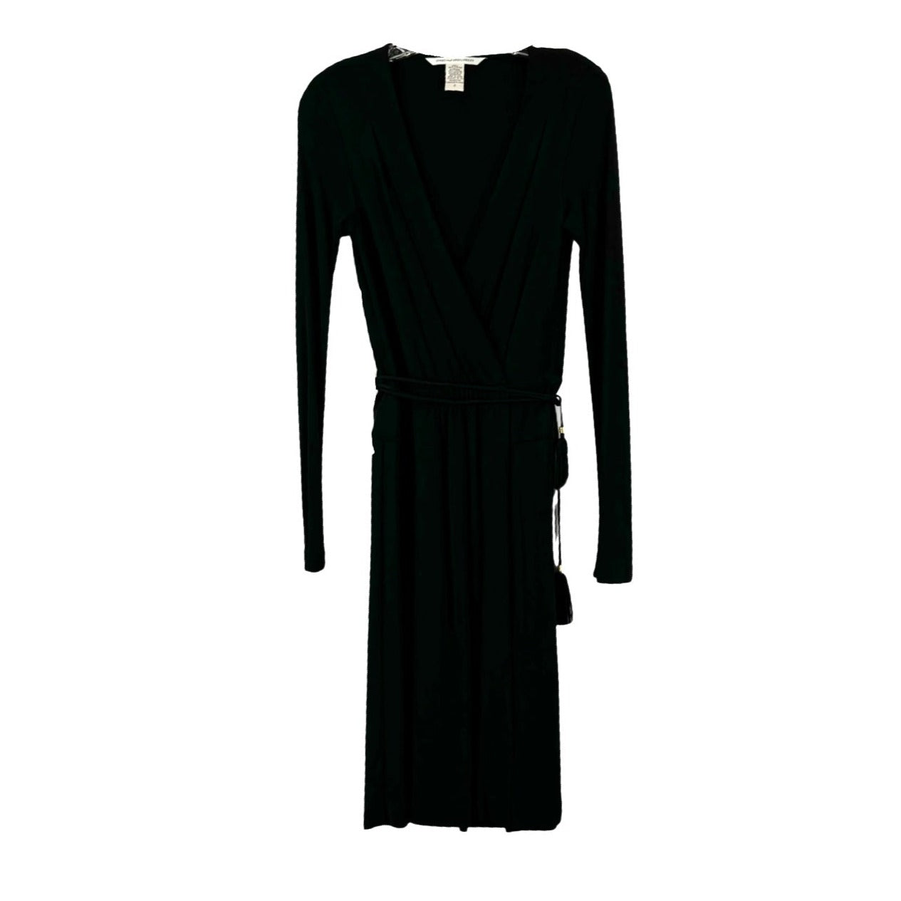 Diane Von Furstenberg Long Sleeved Faux Wrap Dress