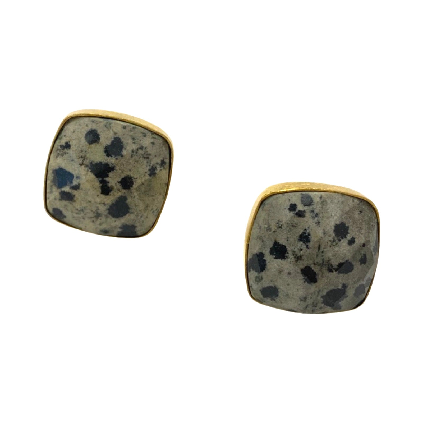 Patterned Square Button Earrings