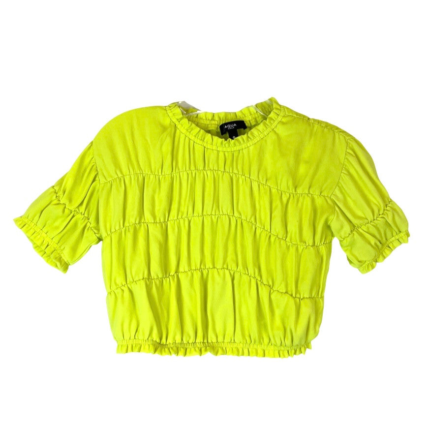 Aqua Girls Neon Gathered Top-Thumbnail