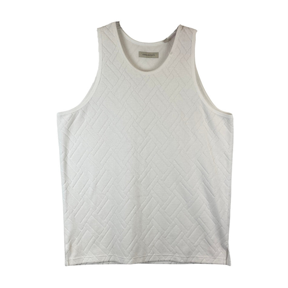 Urban Outfitters X Standard Cloth Terry Jacquard Tank Top-White Front