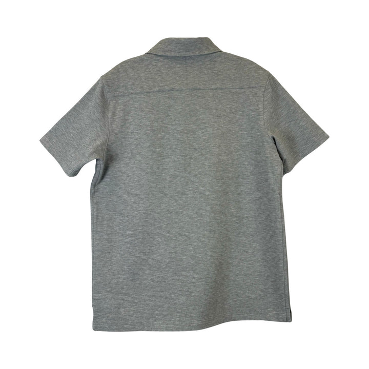 Surfside Supply Quarter Button Up Polo Top-Gray Back