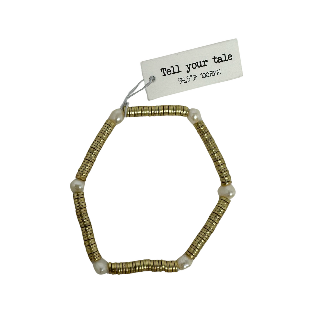 Tell your tale Pearl and Flat Beaded Bracelet-Back