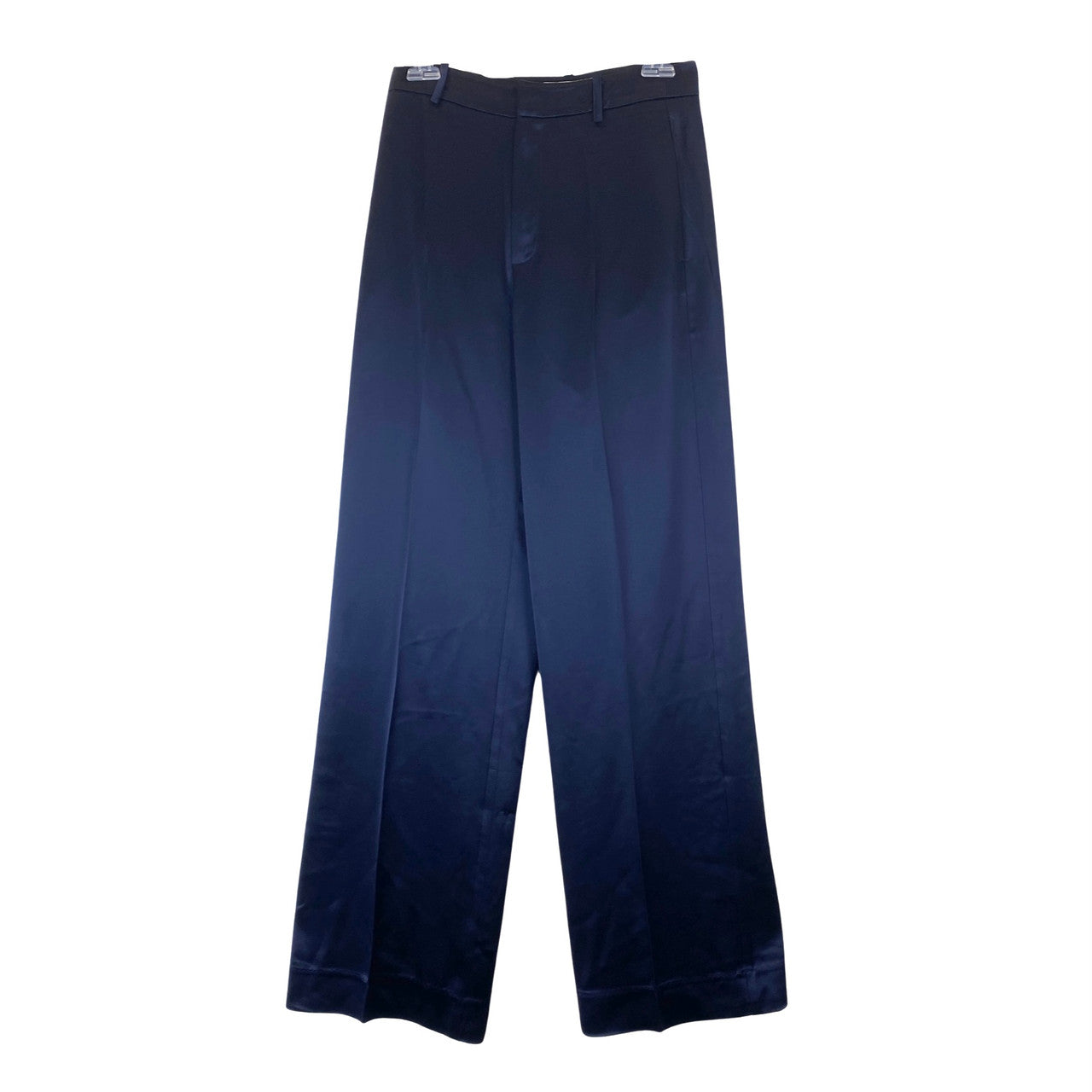 Something Navy Mid Rise Satin Look Trouser-navy front