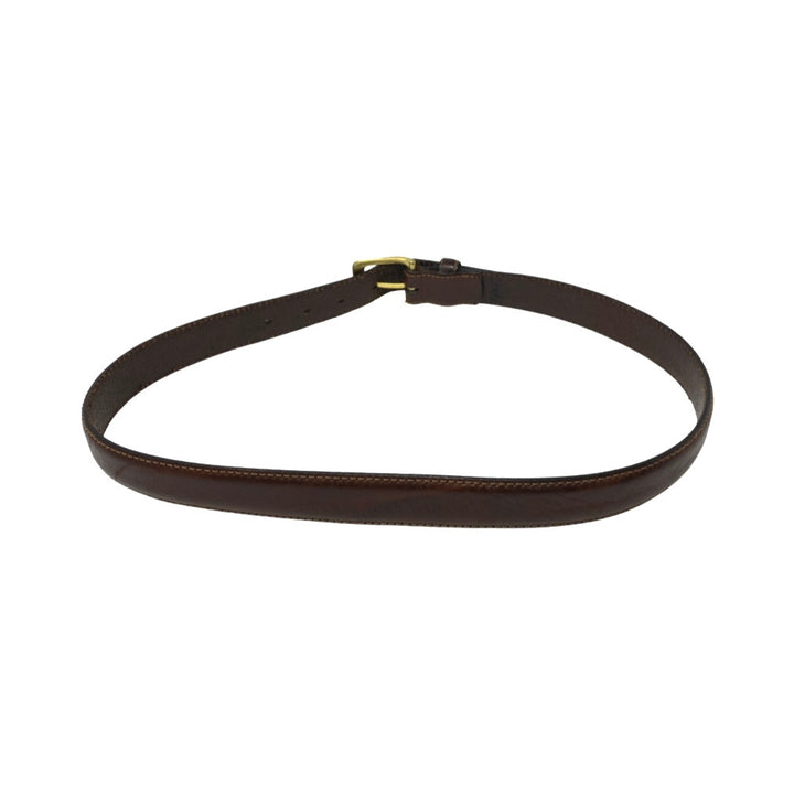 Brass Buckle Brown Leather Belt-Back