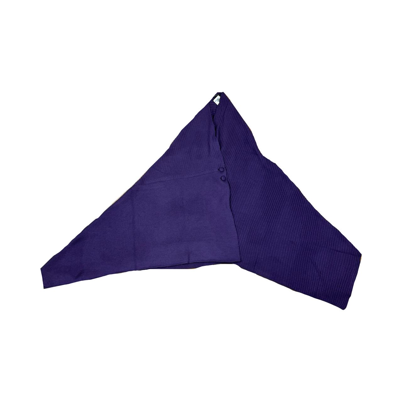 Portolano Asymmetrical Merino Wool Knit Poncho-Purple Front