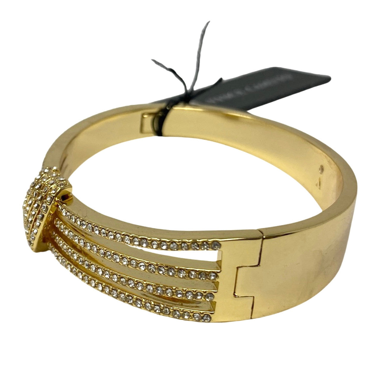 Vince Camuto Crystal Fold Bangle Bracelet-Side