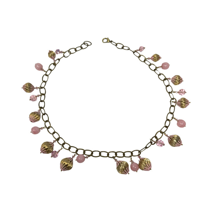 Pink And Gold Charm Necklace
