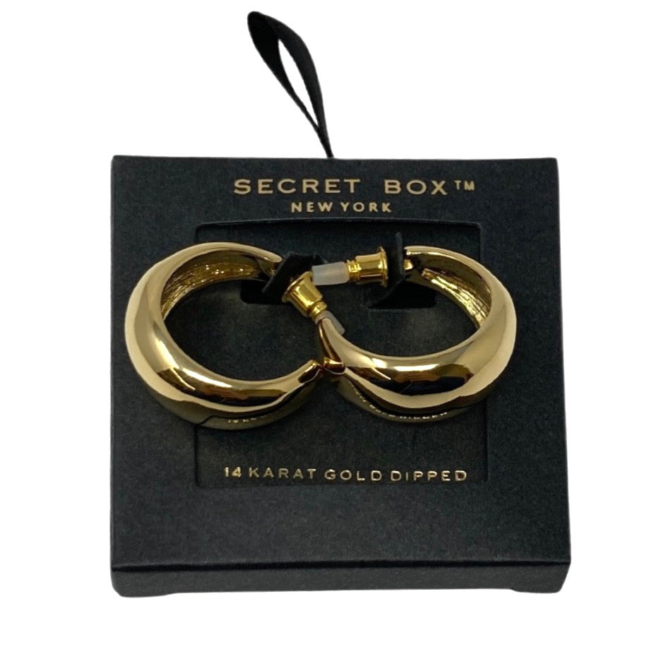 Secret Box 14k Gold Dipped Open Hoop Earrings-Thumbnail