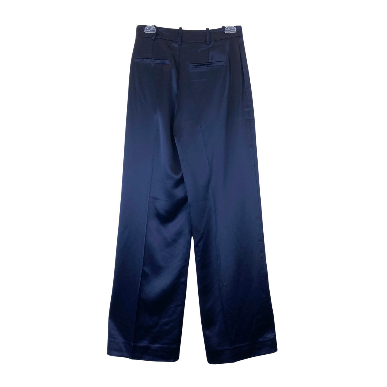 Something Navy Mid Rise Satin Look Trouser-navy back