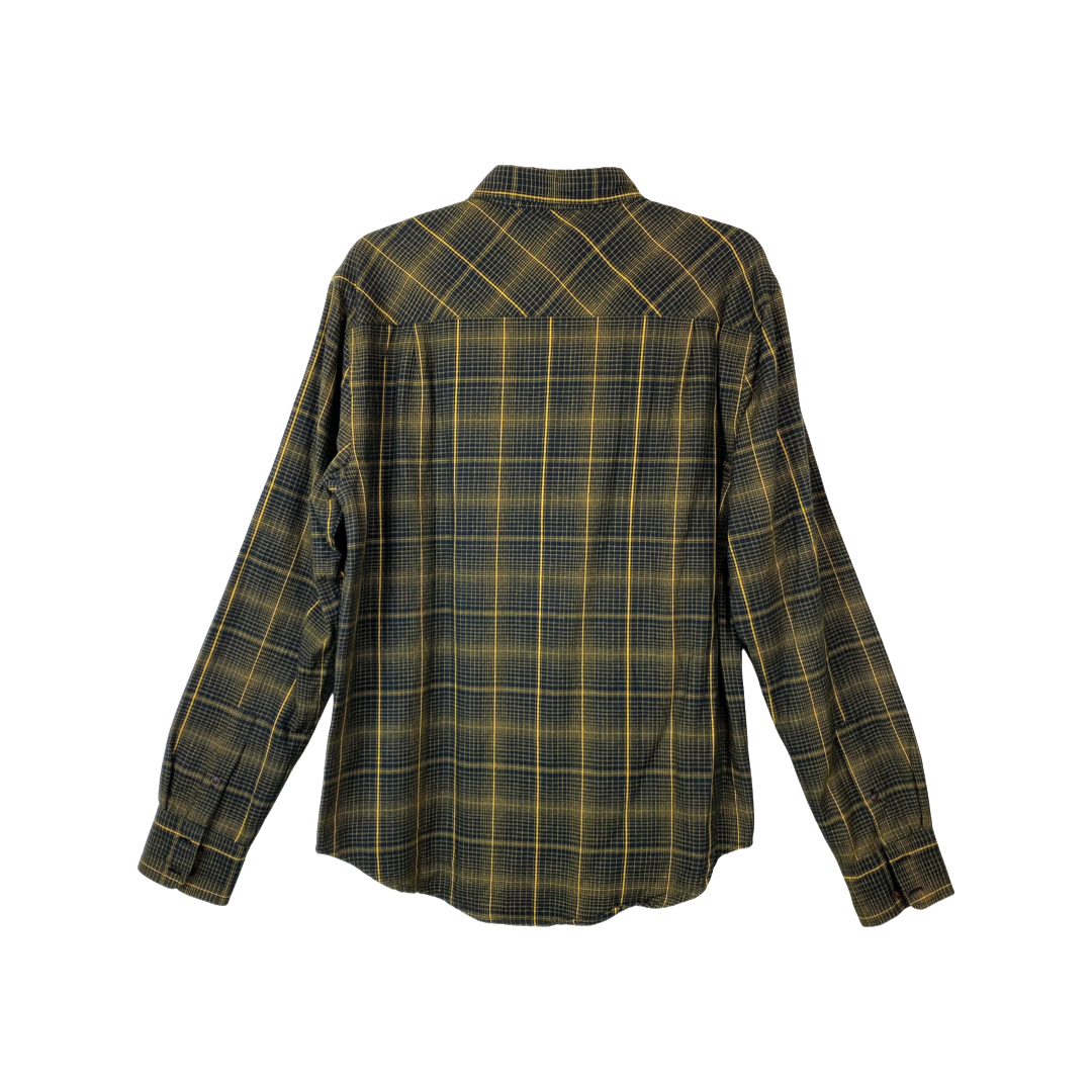 Burkman Bros Black and Yellow Flannel-Back