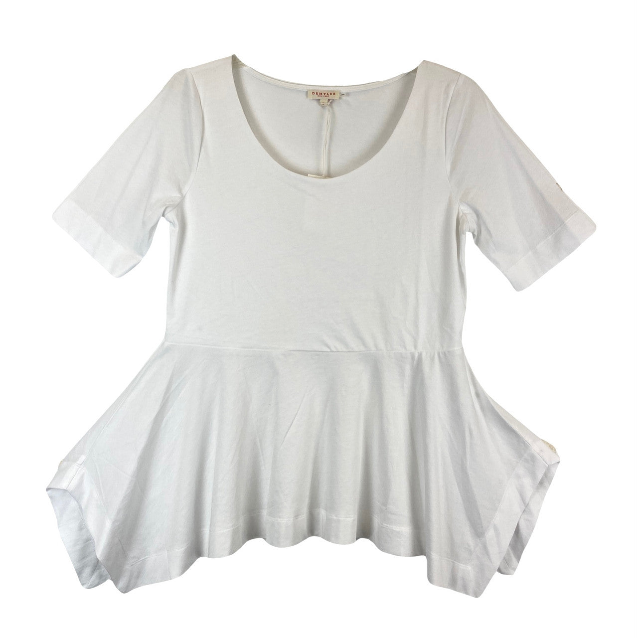 Demylee White Peplum T Shirt-Thumbnail