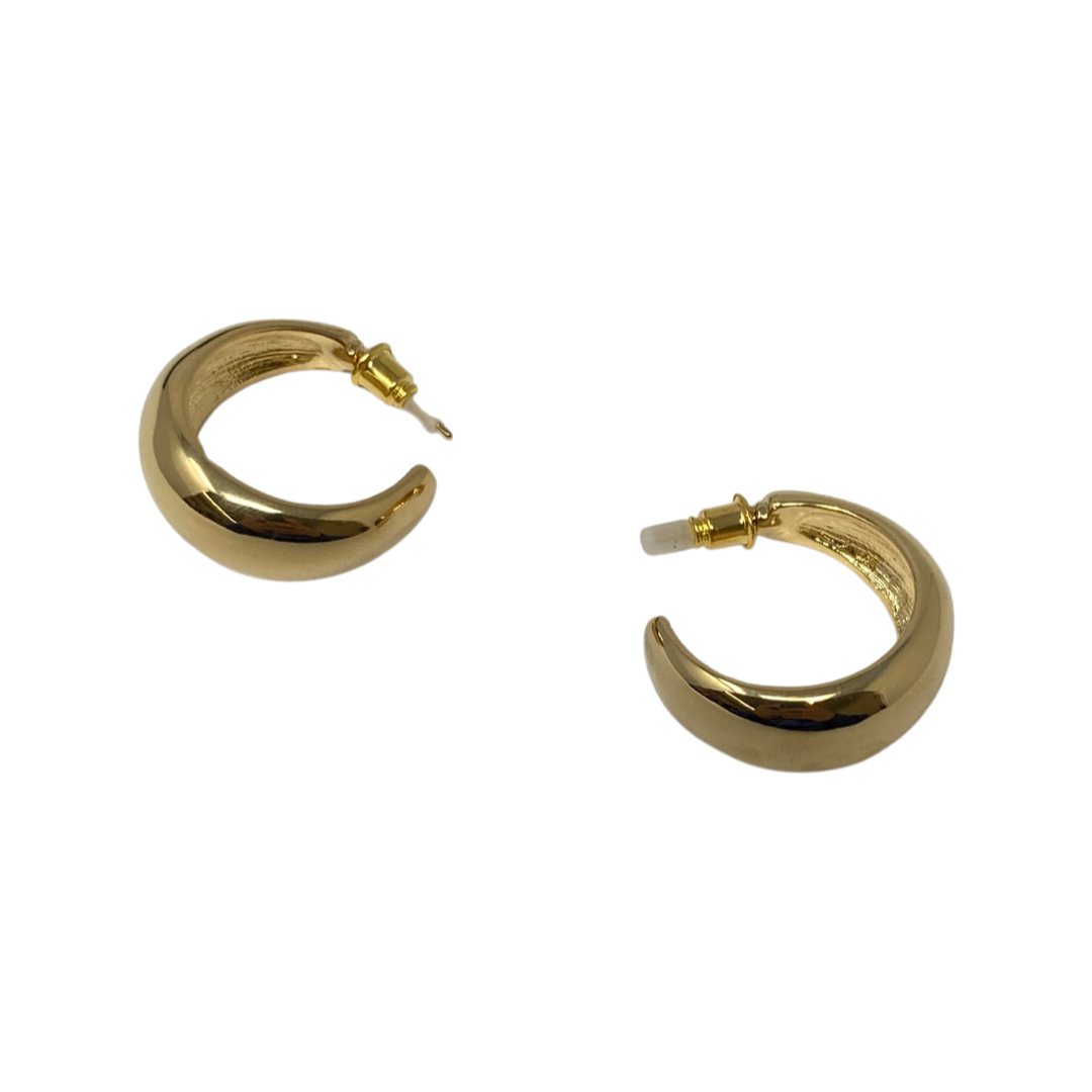 Secret Box 14k Gold Dipped Open Hoop Earrings-Front