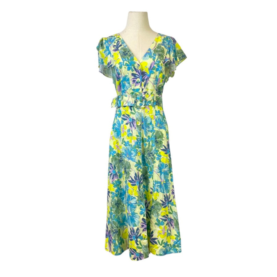 Tanya Taylor Floral Belted Dress-Front