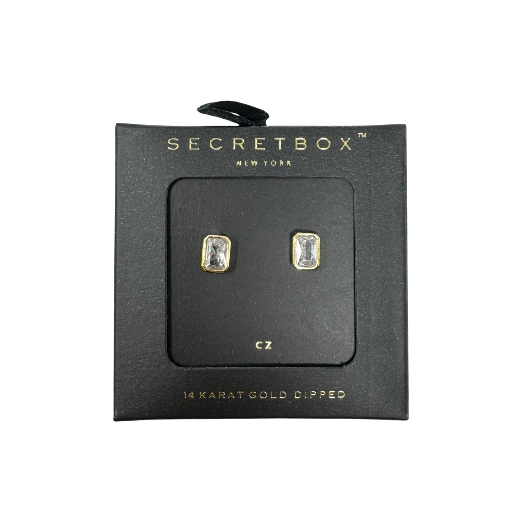 Secret Box 14K Gold Plated Stud Earrings