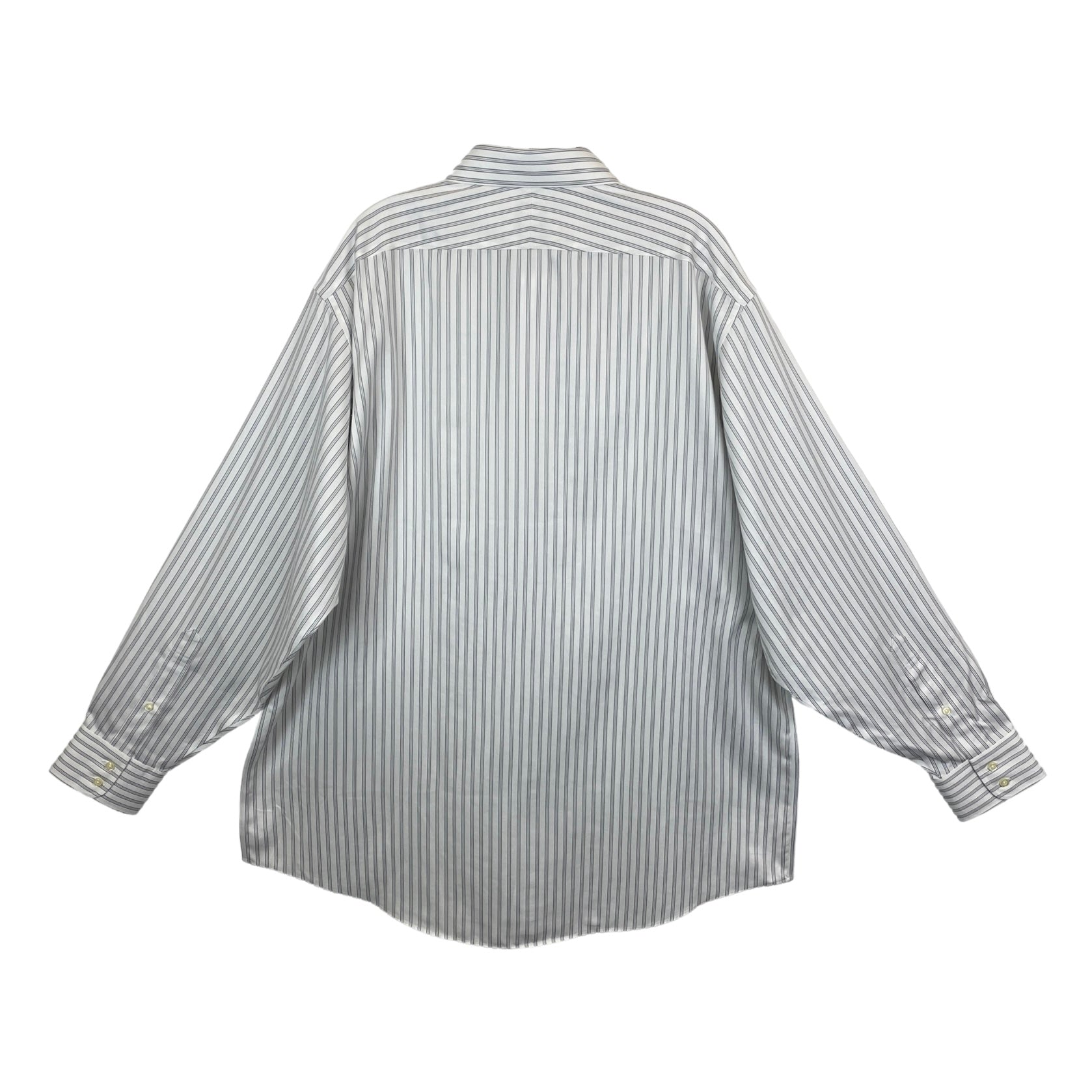 Brooks Brothers White and Gray Stripe Dress Shirt