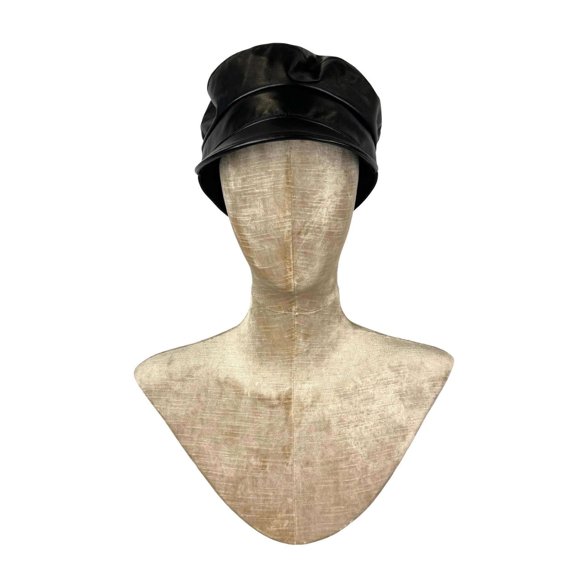 Eric Javits Water Repellent Faux Leather Biker Cap