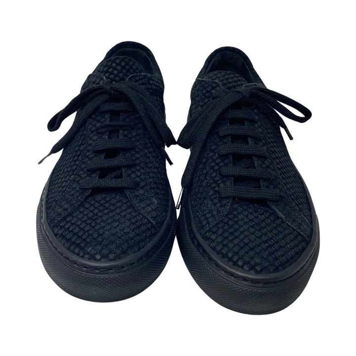 Woman by Common Projects Patterned Suede Achilles Sneakers-Black Front