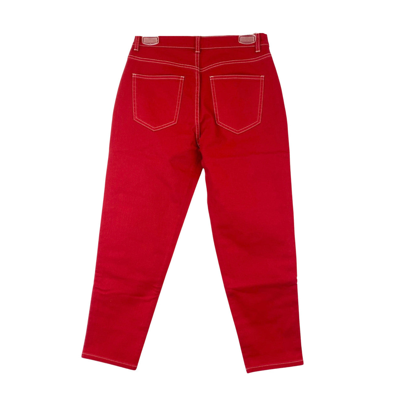 Something Navy Red Straight Leg Mom Jean-back