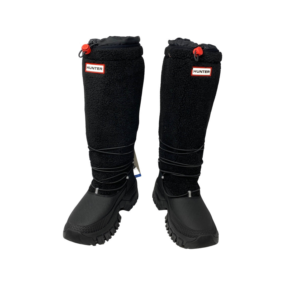 Hunter Black Willow Wanderer Tall Sherpa Snow Boot-Front