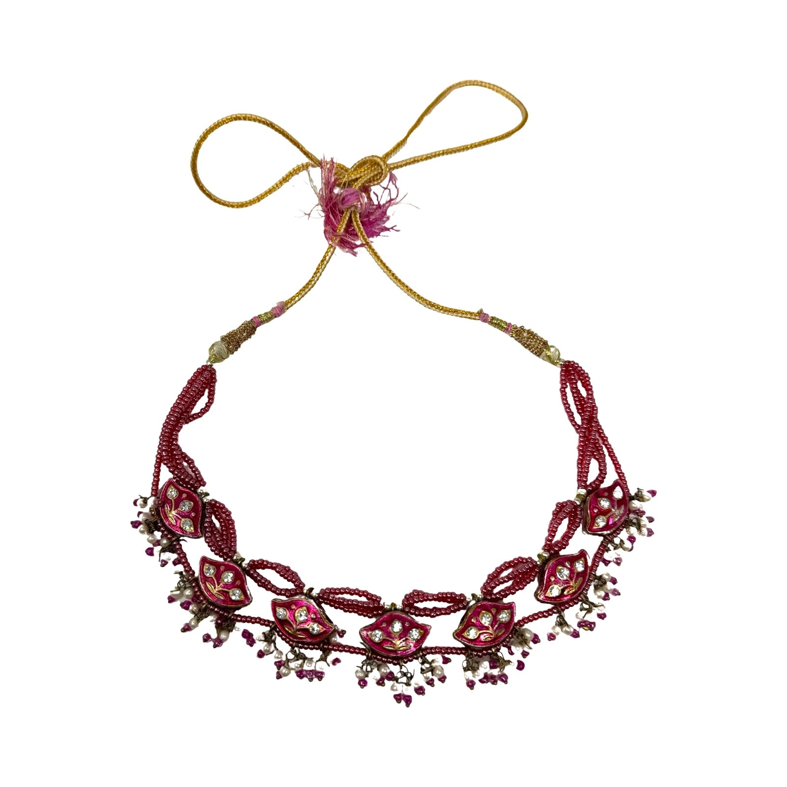 Beaded And Embellished Adjustable Cord Necklace