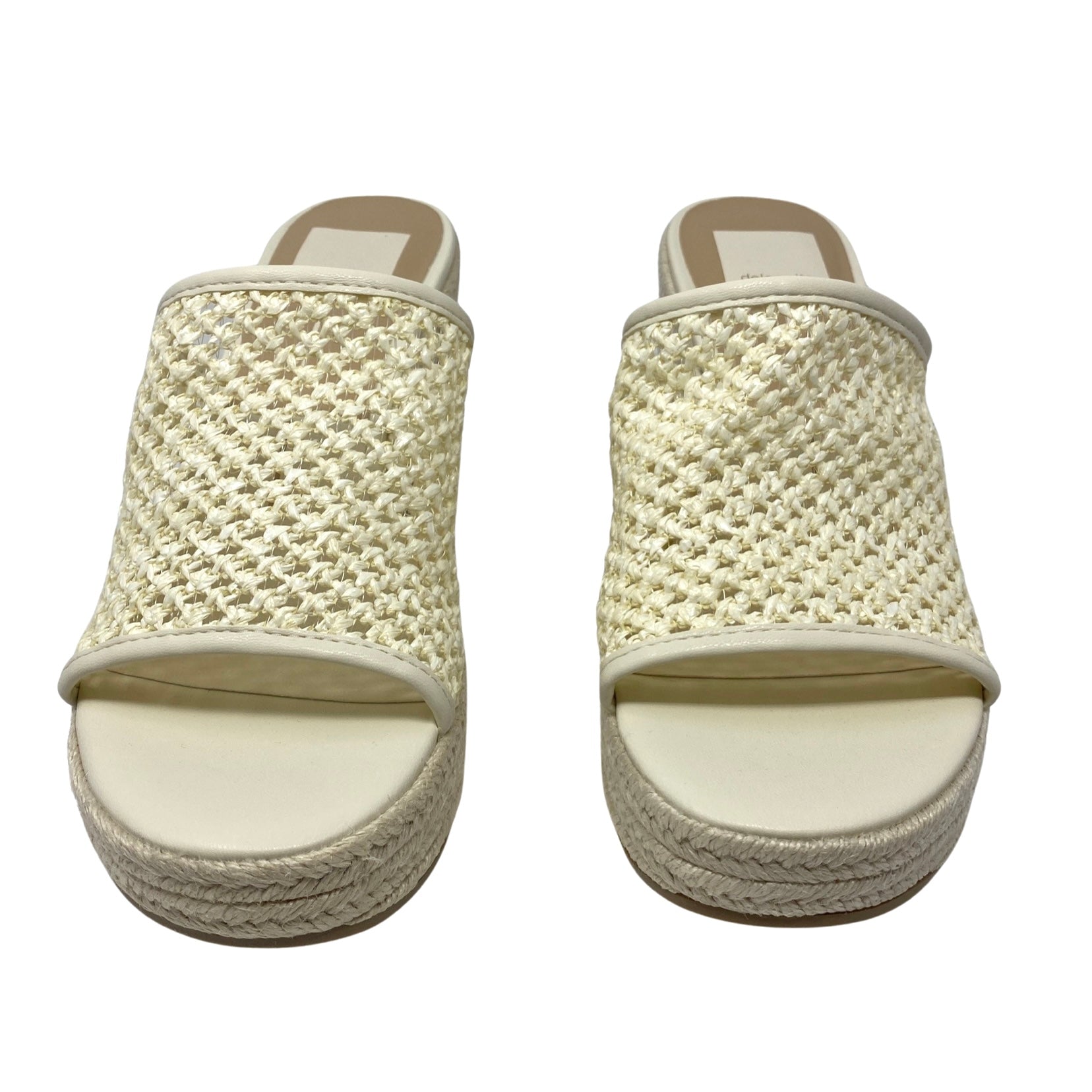 Dolce Vita Saydie Ivory Raffia Wedge Sandals