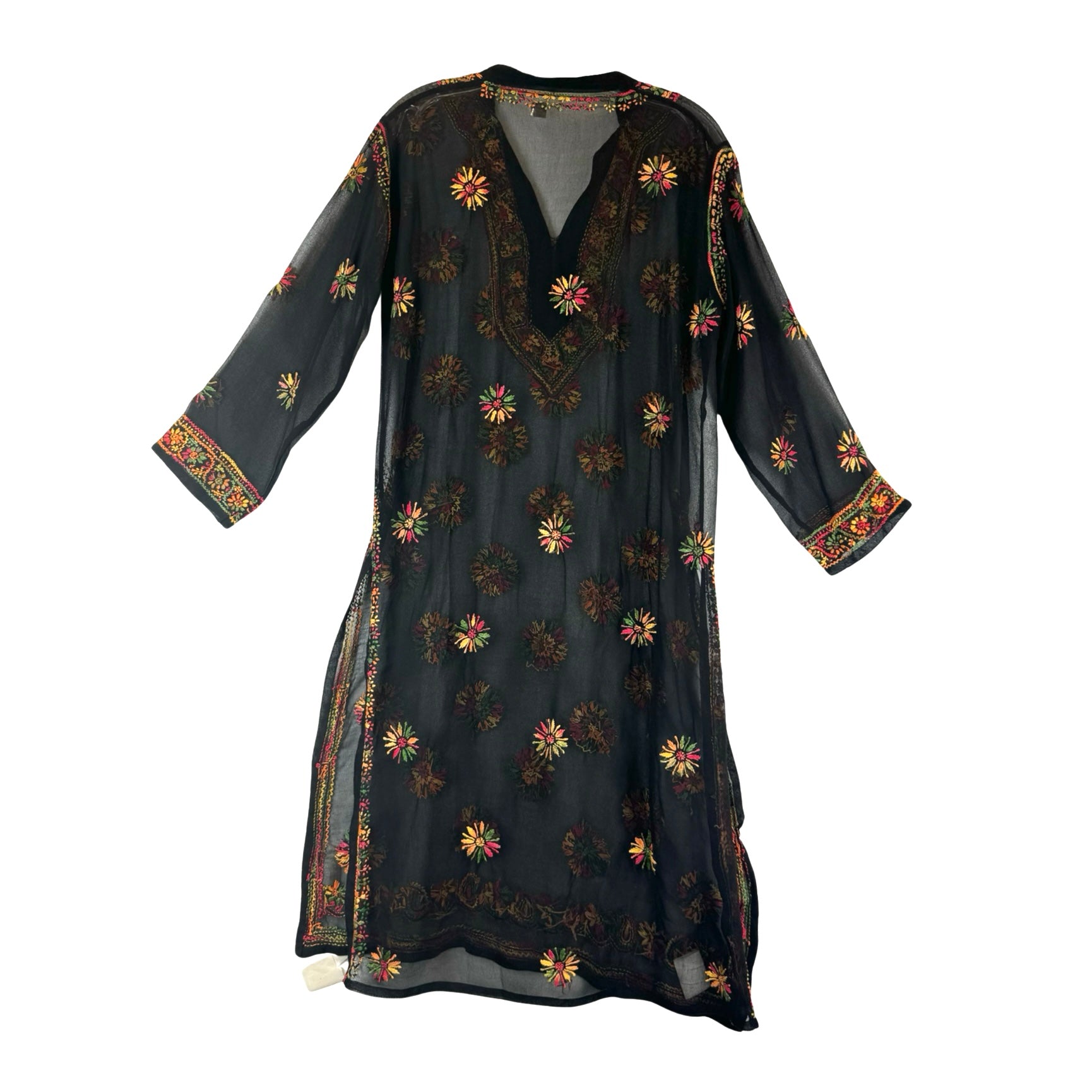 Sheer Floral Embroidered Tunic