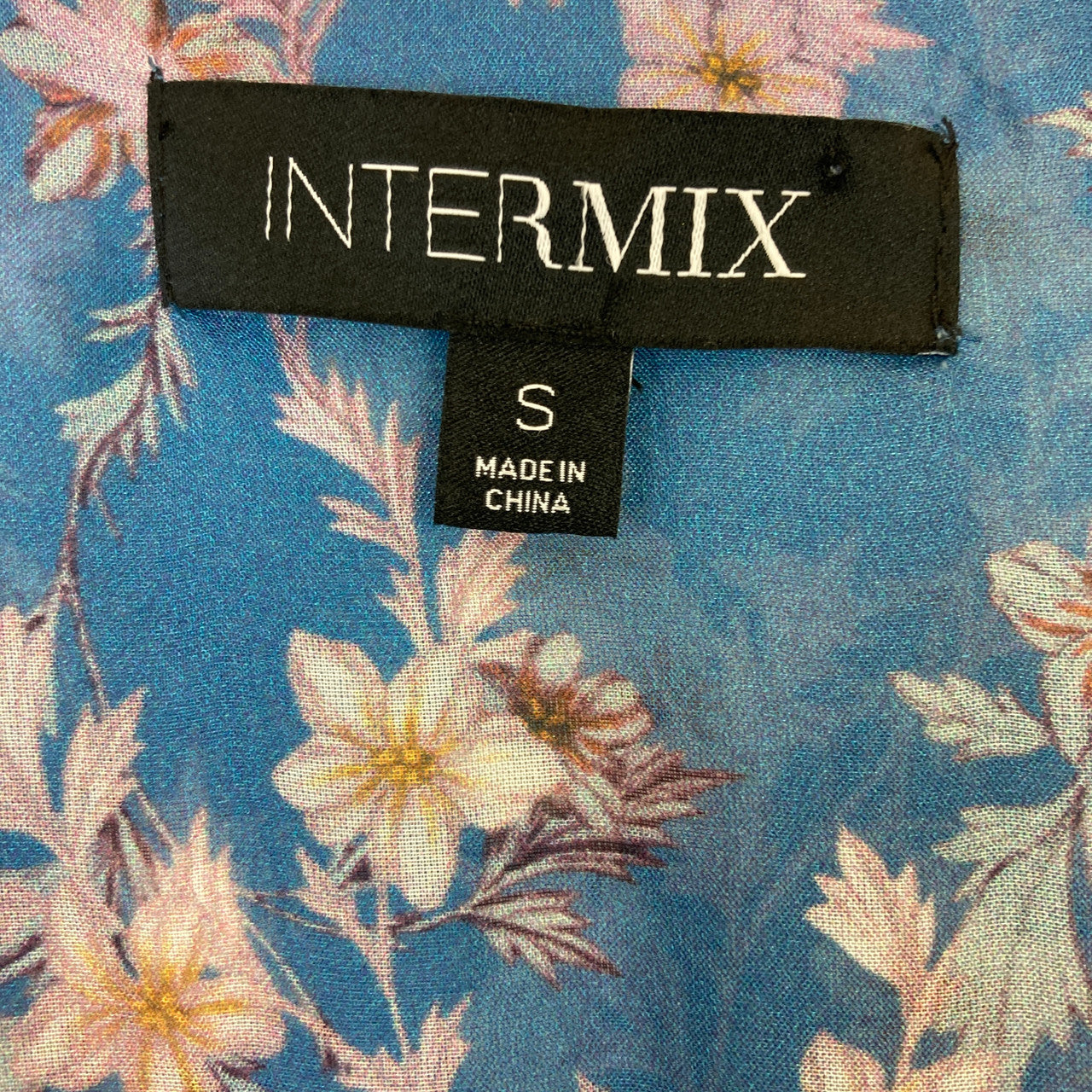 Intermix Floral Silk Crop Blouse-Label