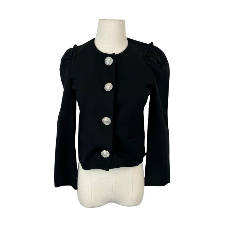 Kate Spade Oversized Jeweled Button Ponte Knit Jacket