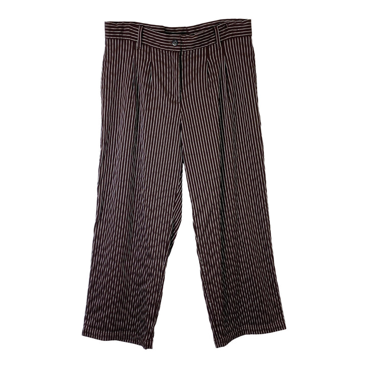 Urban Renewal Stretch Pleated Waist Wavy Pinstripe Trousers-Front