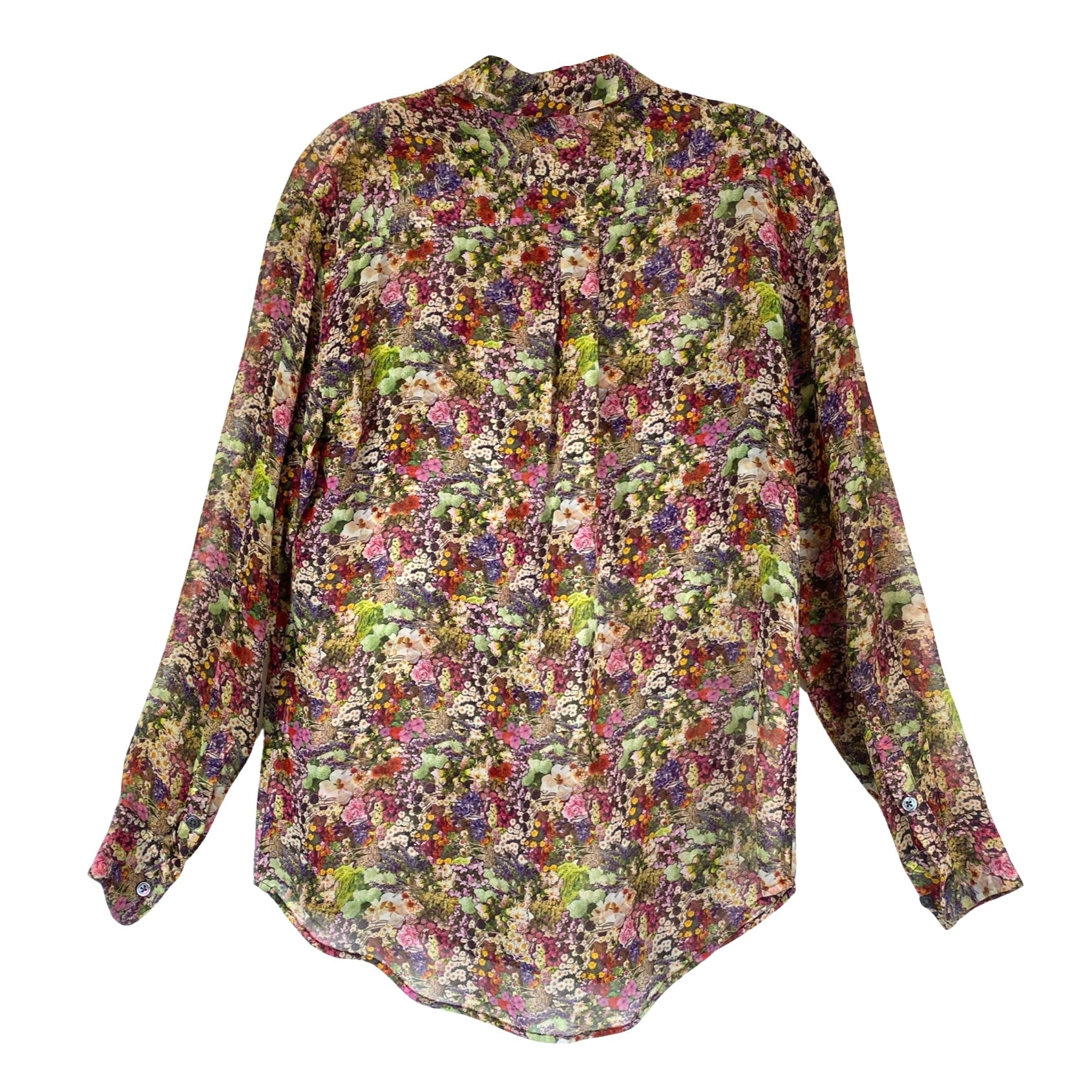 Equipment Femme Sheer Floral Button Down Shirt