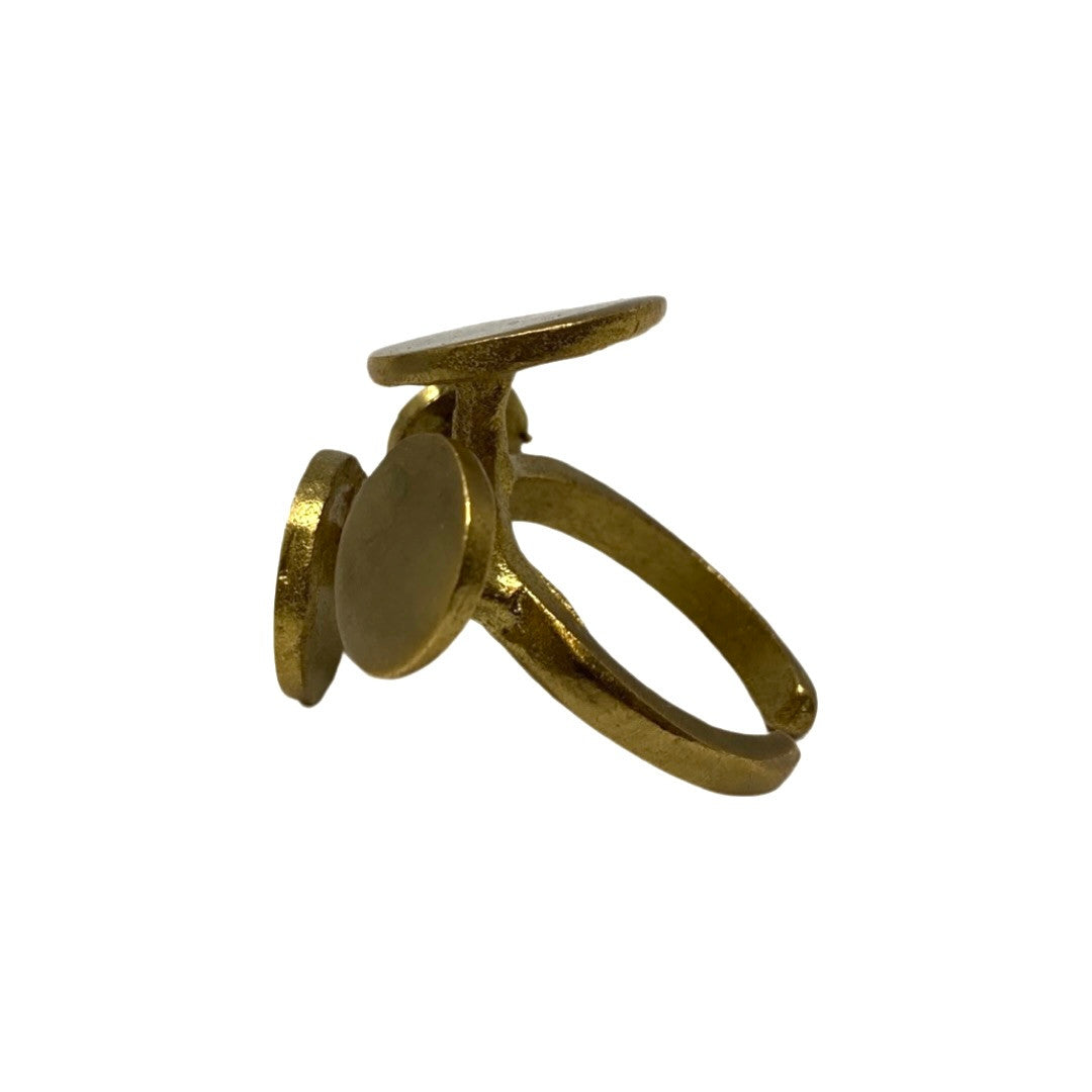 Gold Tone Circlular Ring-Side