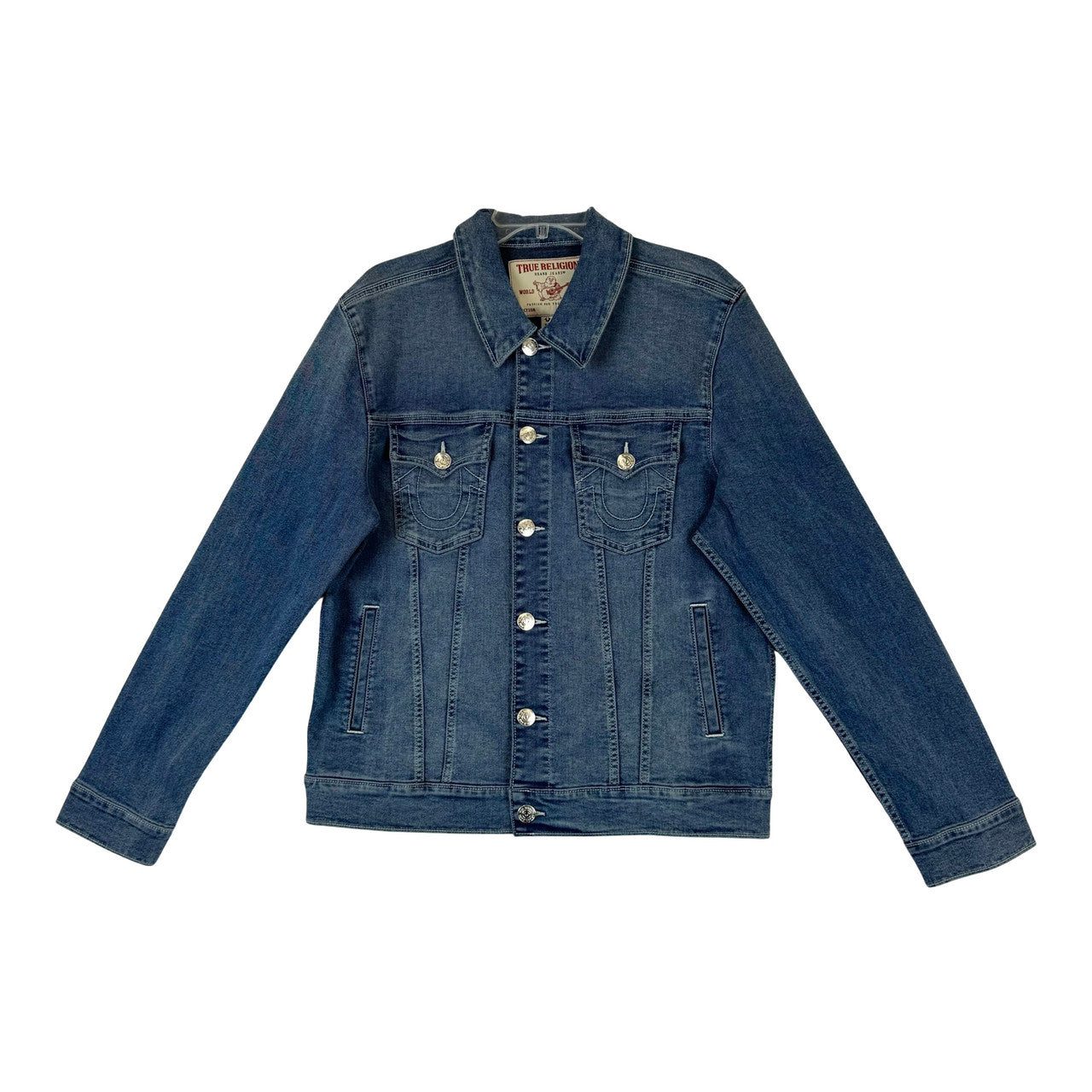 True Religion Medium Flake Denim Trucker Jacket-Thumbnail