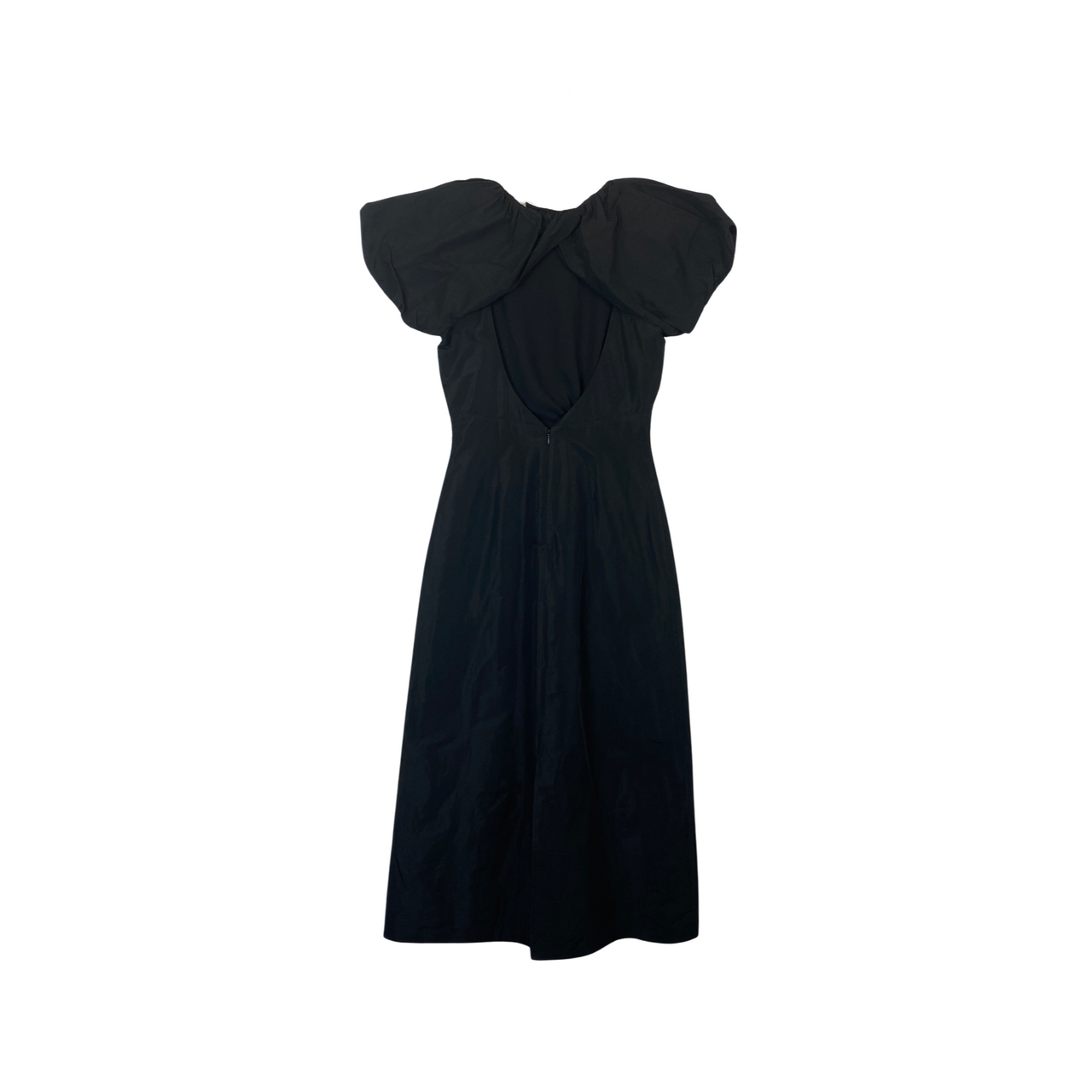 Something Navy Puff Sleeve Cutout Dress-Back