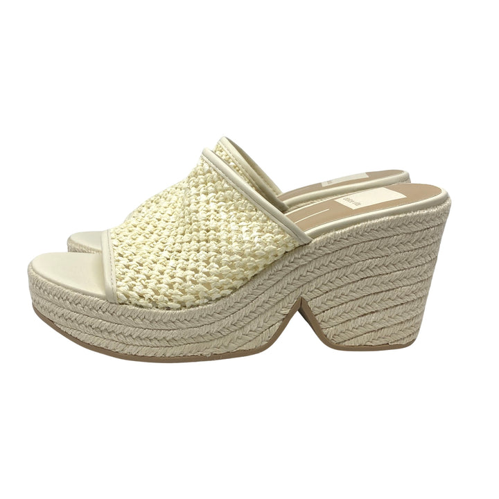 Dolce Vita Saydie Ivory Raffia Wedge Sandals