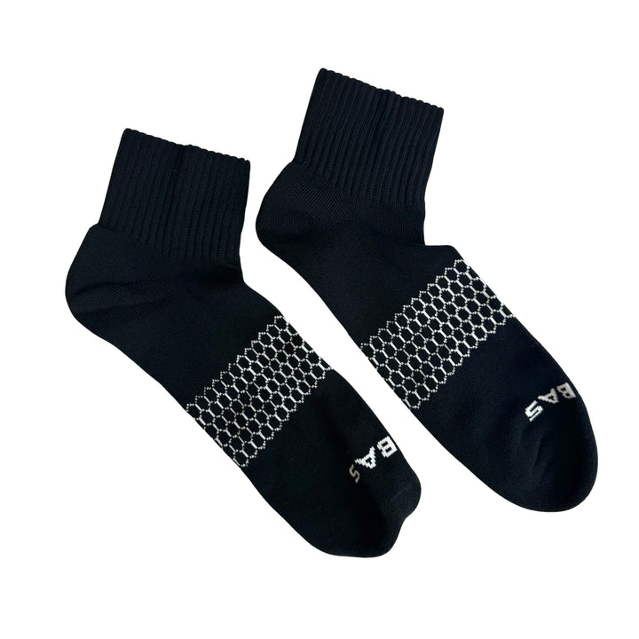 Bombas Black Sure-Fit Cuff Quarter Socks