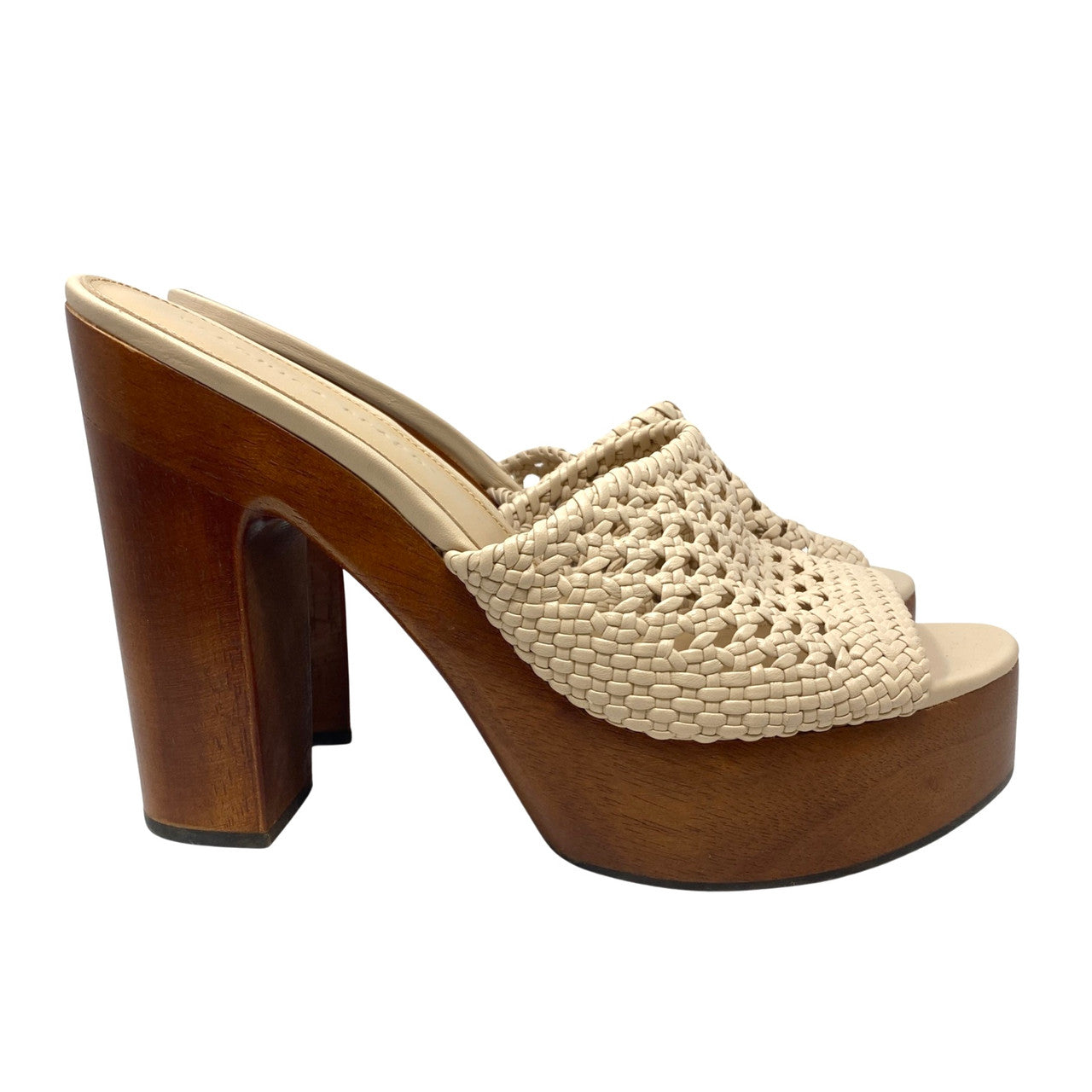 Veronica Beard Guadalupe Woven Leather Heeled Mules-thumbnail