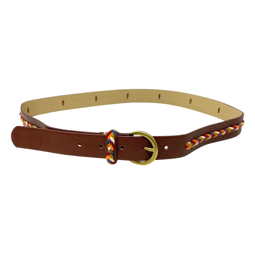 Multicolor Braided Detail Belt-Front