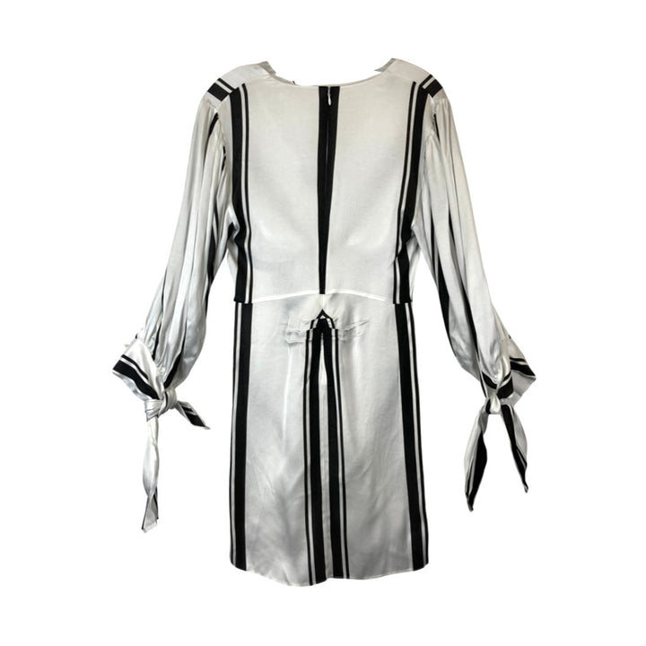 Tanya Taylor Knot Detail Striped Dress-White back