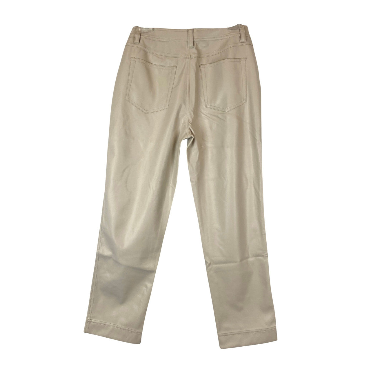 Something Navy Faux Leather Straight Leg Pants-beige back