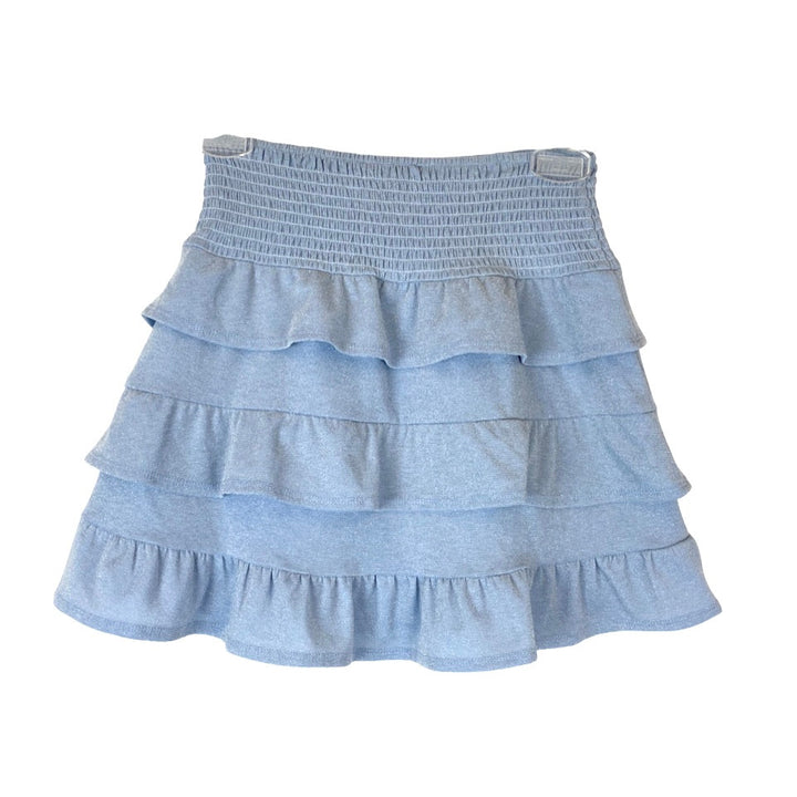 Aqua Girls Glitter Knit Top and Skirt Set-Skirt Front