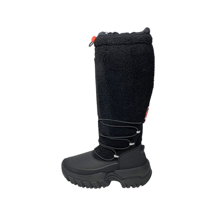 Hunter Black Willow Wanderer Tall Sherpa Snow Boot-Side