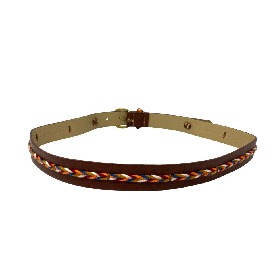 Multicolor Braided Detail Belt-Back