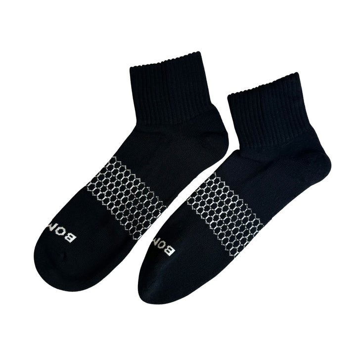 Bombas Black Sure-Fit Cuff Quarter Socks