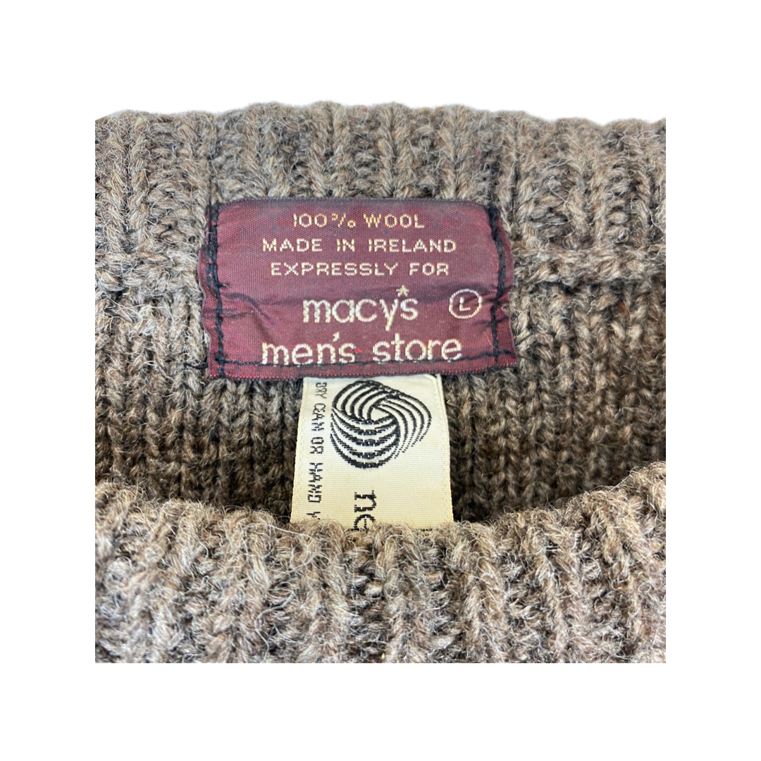 Vintage Macy's Men's Store Wool Sweater-Label