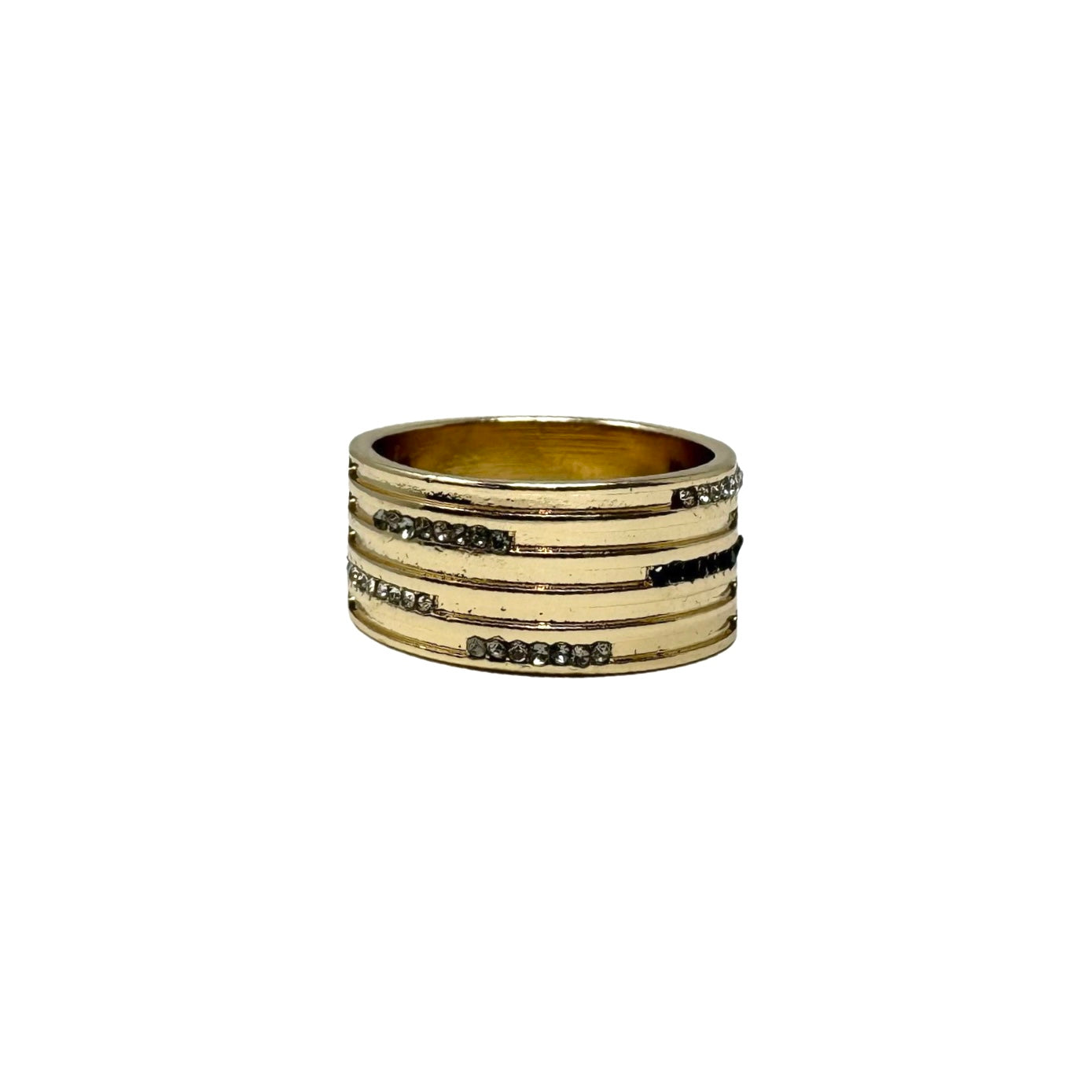 WFTW Rhinestone Detail Gold Tone Ring